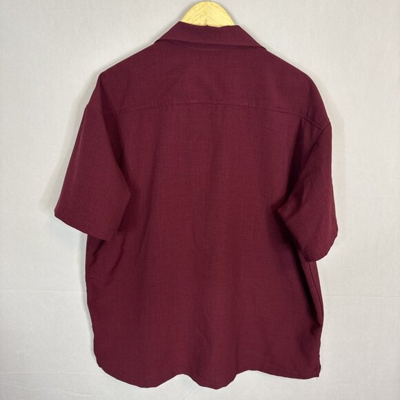 Steady Clothing USA Rockabilly Hot Rod Panel Shirt Burgundy Men’s XL - Picture 6 of 6